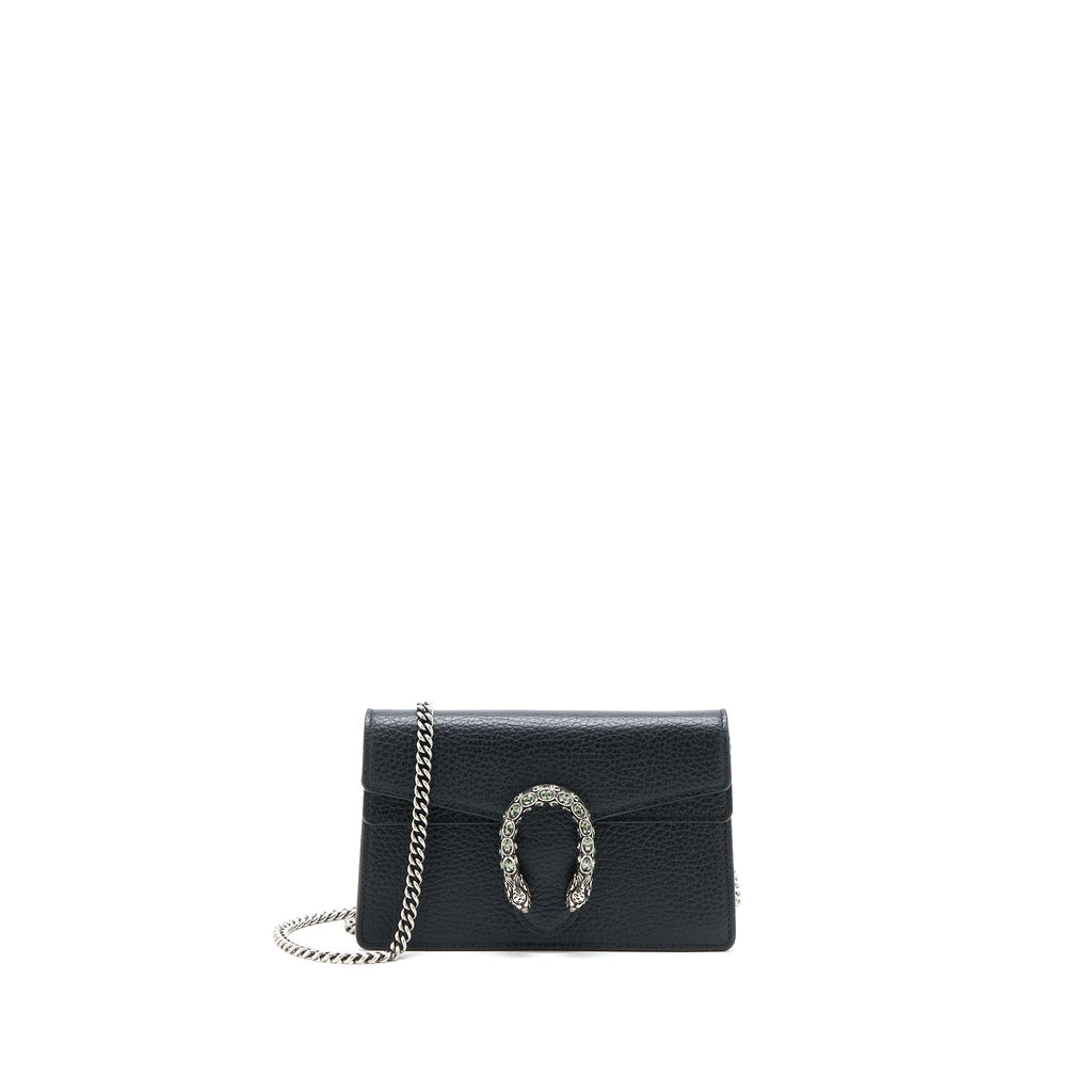 GUCCI SUPER MINI DIONYSUS CALFSKIN BLACK RUTHENIUM SHW