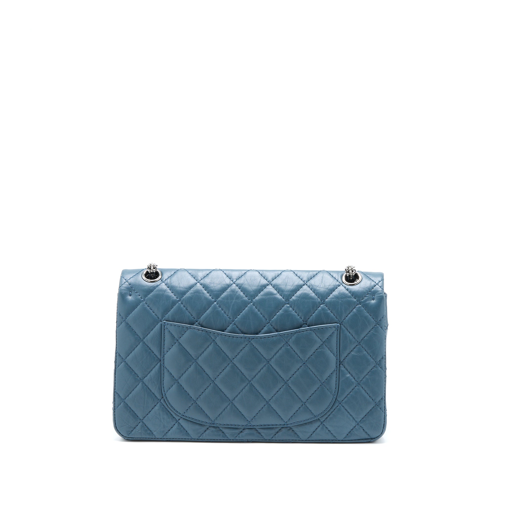 CHANEL 2.55 226 REISSUE FLAP BAG CALFSKIN BLUE GREY SHW