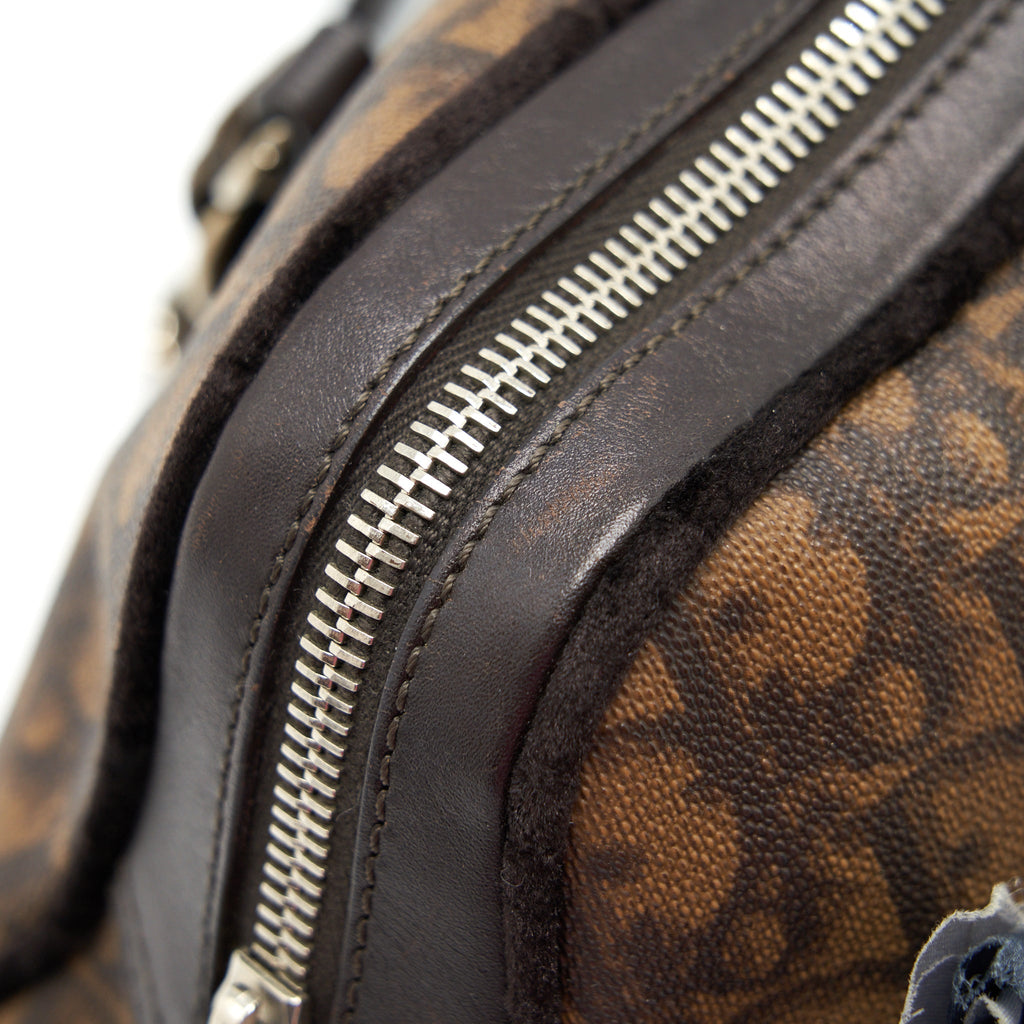 DIOR VINTAGE ROMANTIQUE TROTTER BAG CANVAS/VELVET SHW