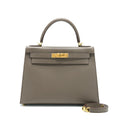 HERMES KELLY 28 SELLIER EPSOM 8F GRIS ETAIN GHW