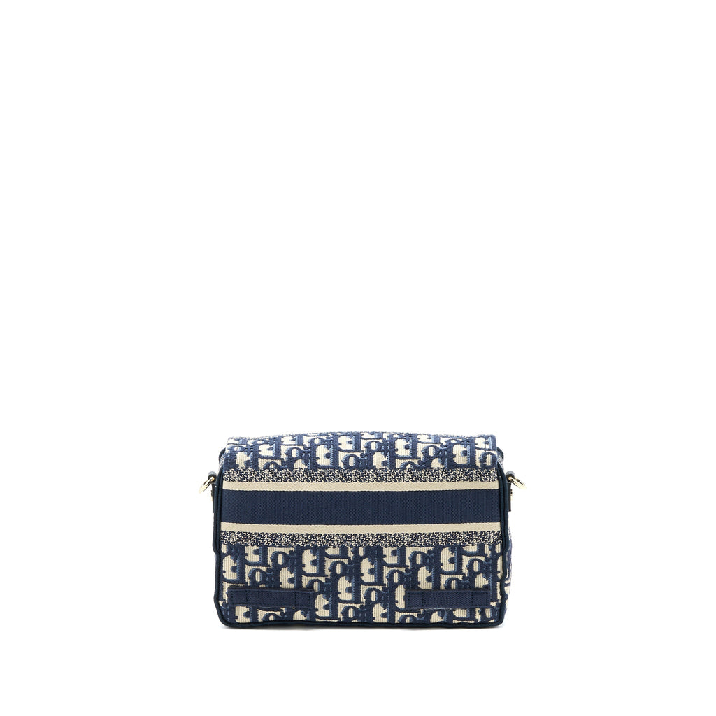 DIOR SMALL DIORCAMP BAG BLUE OBLIQUE EMBROIDERY LGHW