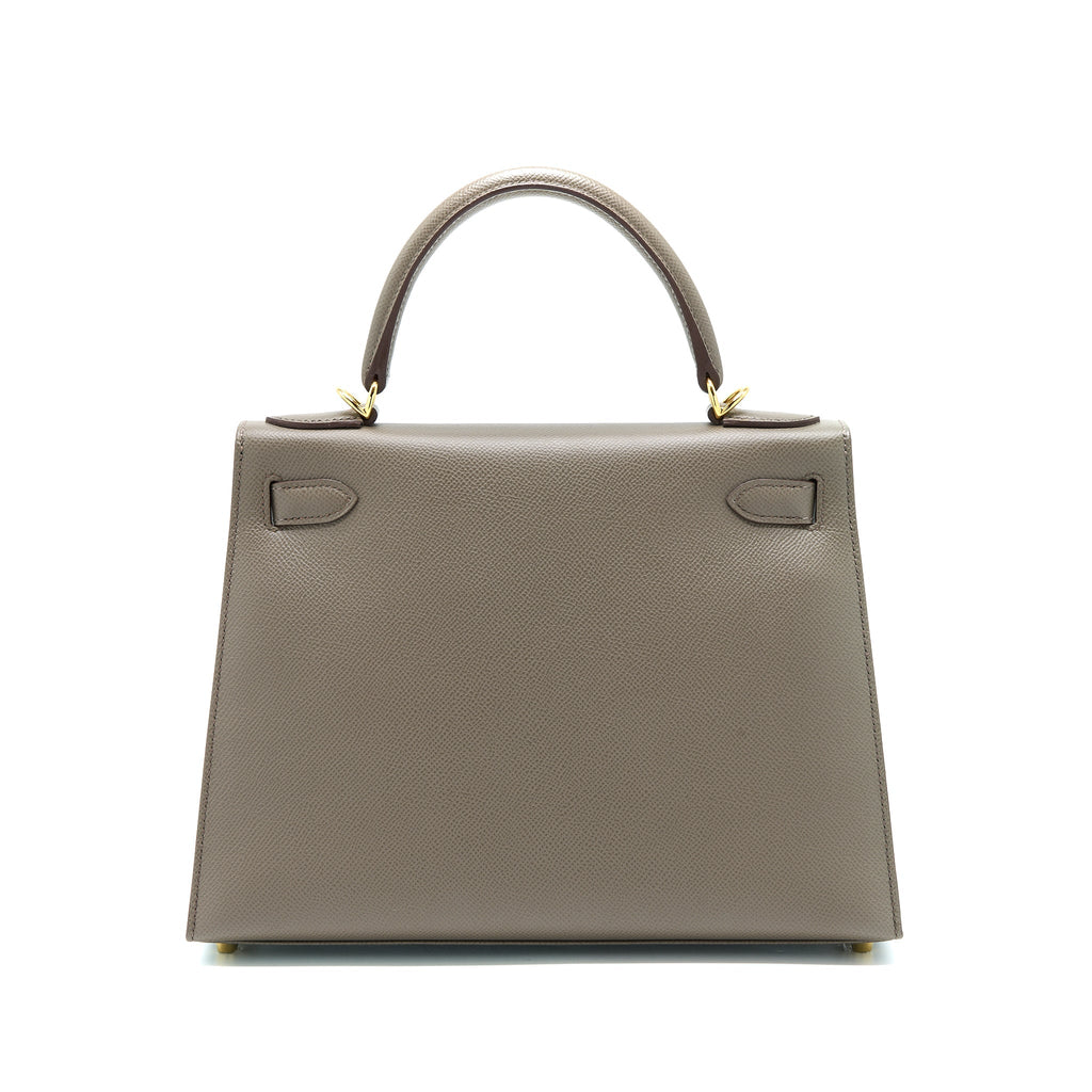HERMES KELLY 28 SELLIER EPSOM 8F GRIS ETAIN GHW
