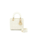 DIOR SMALL LADY DIOR LAMBSKIN WHITE LGHW