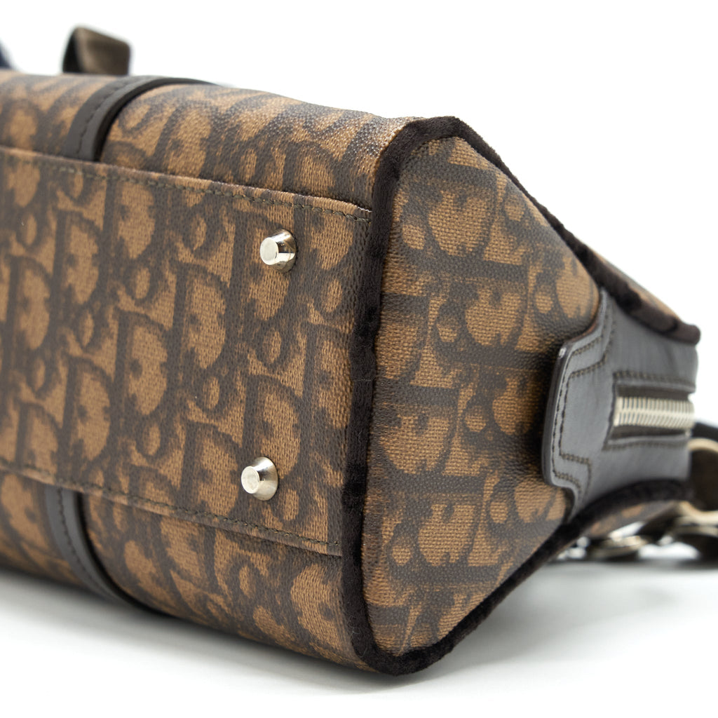 DIOR VINTAGE ROMANTIQUE TROTTER BAG CANVAS/VELVET SHW