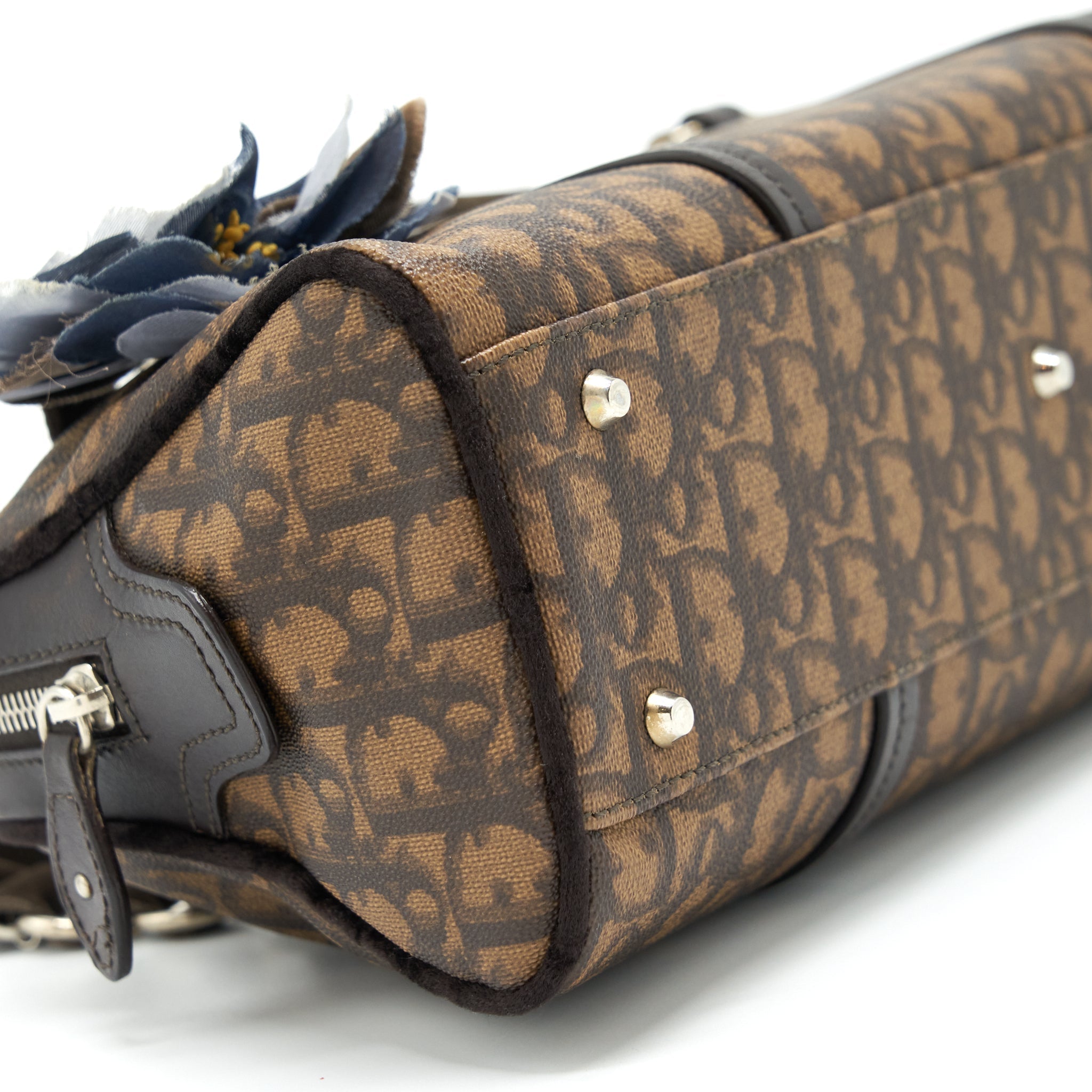 DIOR VINTAGE ROMANTIQUE TROTTER BAG CANVAS/VELVET SHW