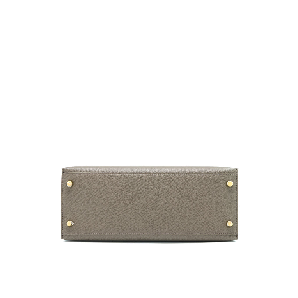 HERMES KELLY 28 SELLIER EPSOM 8F GRIS ETAIN GHW