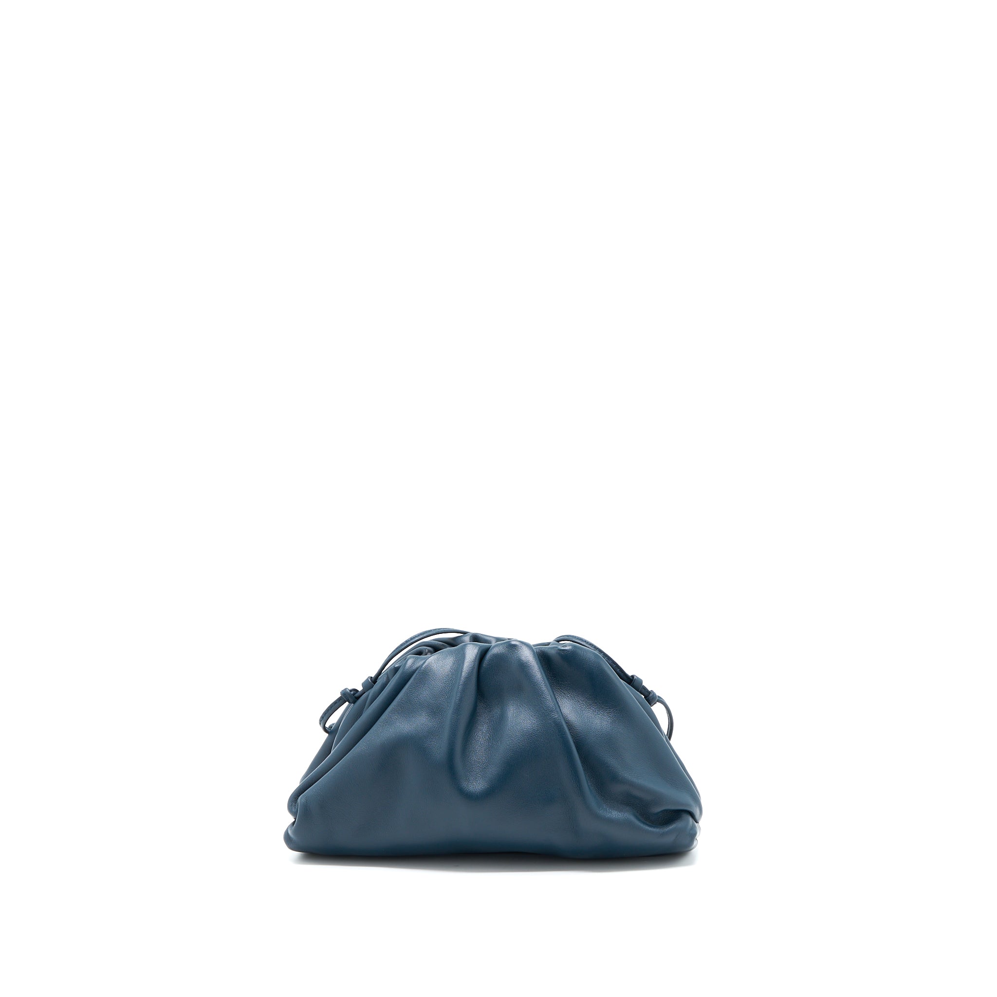 BOTTEGA VENETA MINI POUCH CALFSKIN DARK BLUE SHW