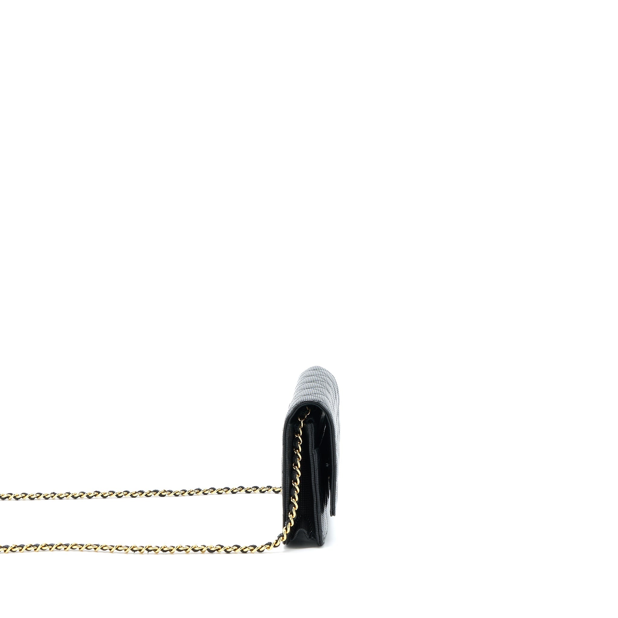 CHANEL LIMITED WALLET ON CHAIN CALFSKIN BLACK GHW