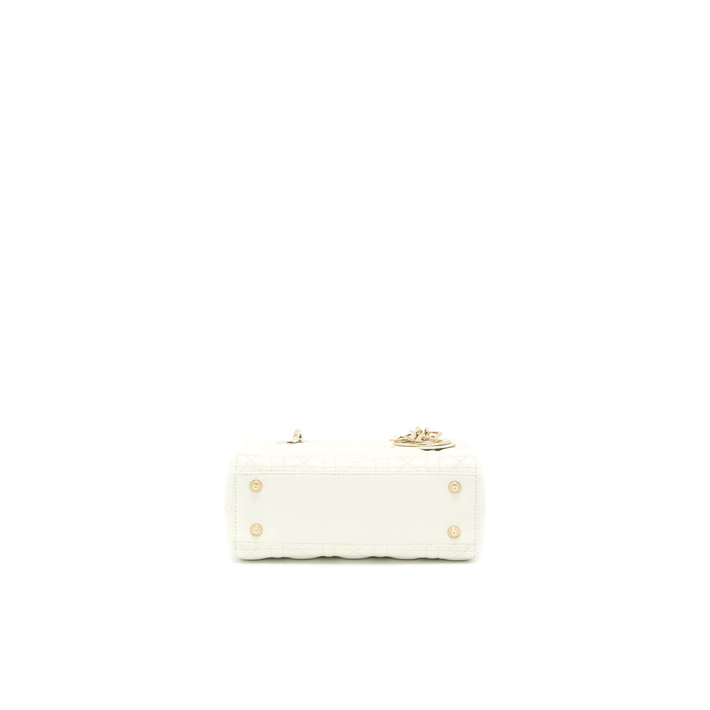 DIOR SMALL LADY DIOR LAMBSKIN WHITE LGHW