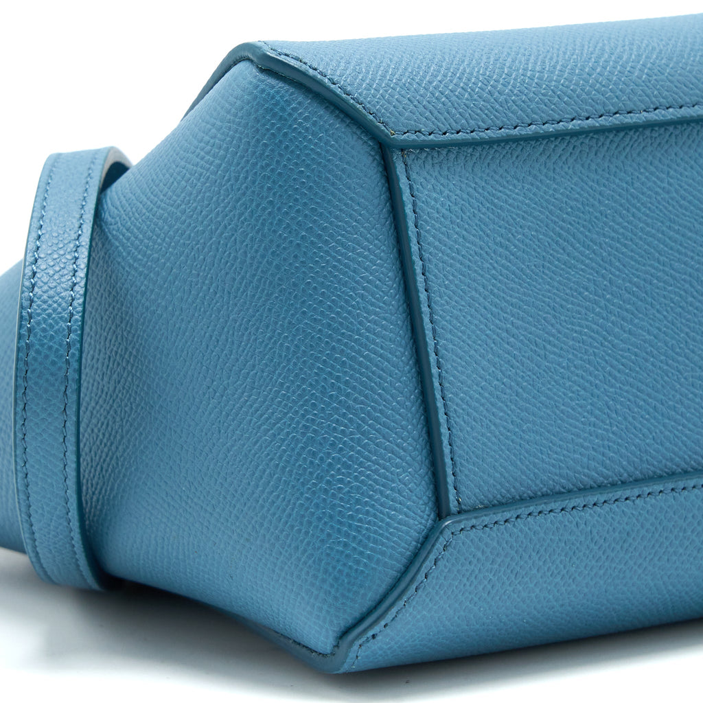 CELINE NANO BELT BAG GRAINED CALFSKIN BLUE SHW