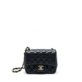 CHANEL MINI SQUARE FLAP BAG LAMBSKIN BLACK LGHW