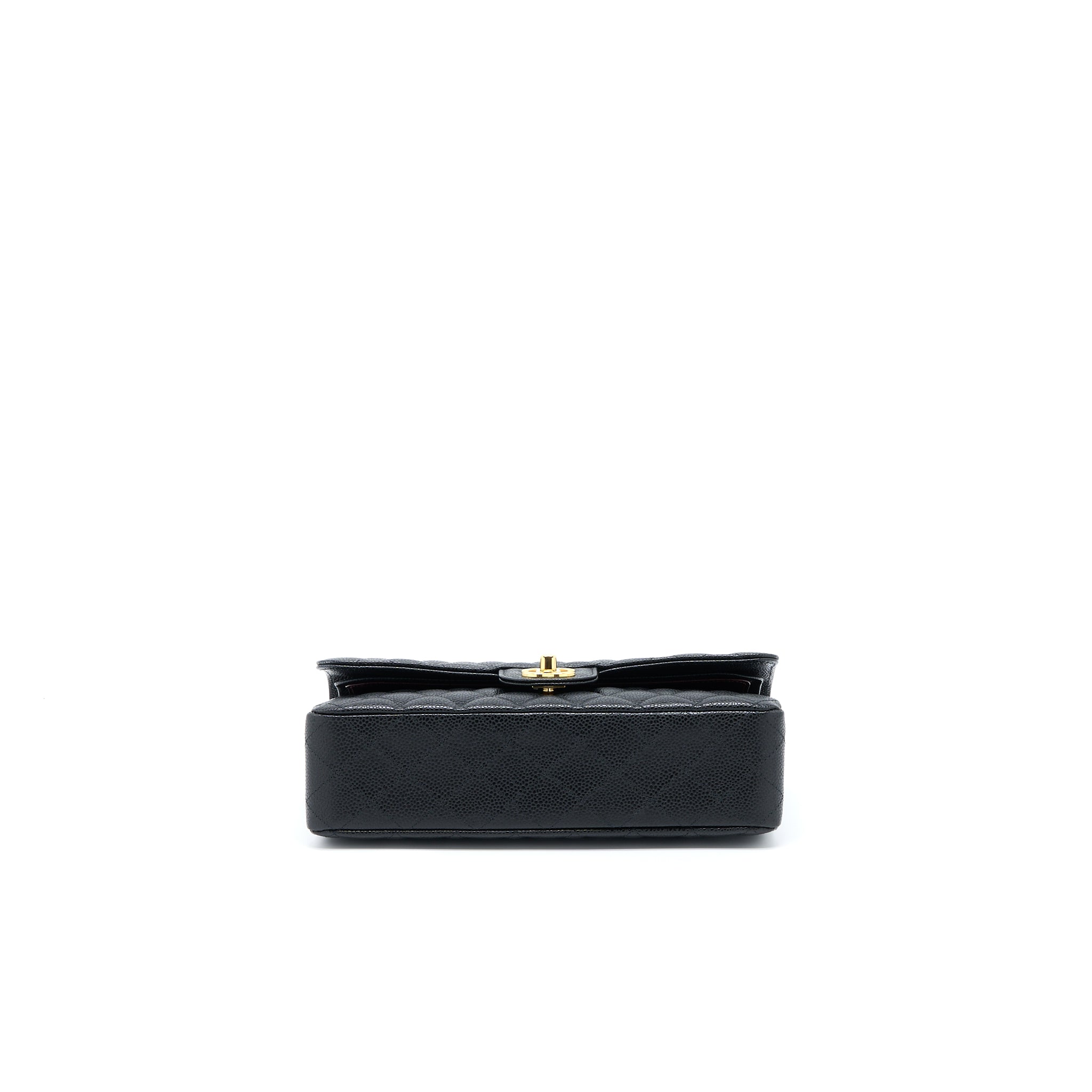 CHANEL MEDIUM CLASSIC DOUBLE FLAP BAG CAVIAR BLACK GHW (MICROCHIP)