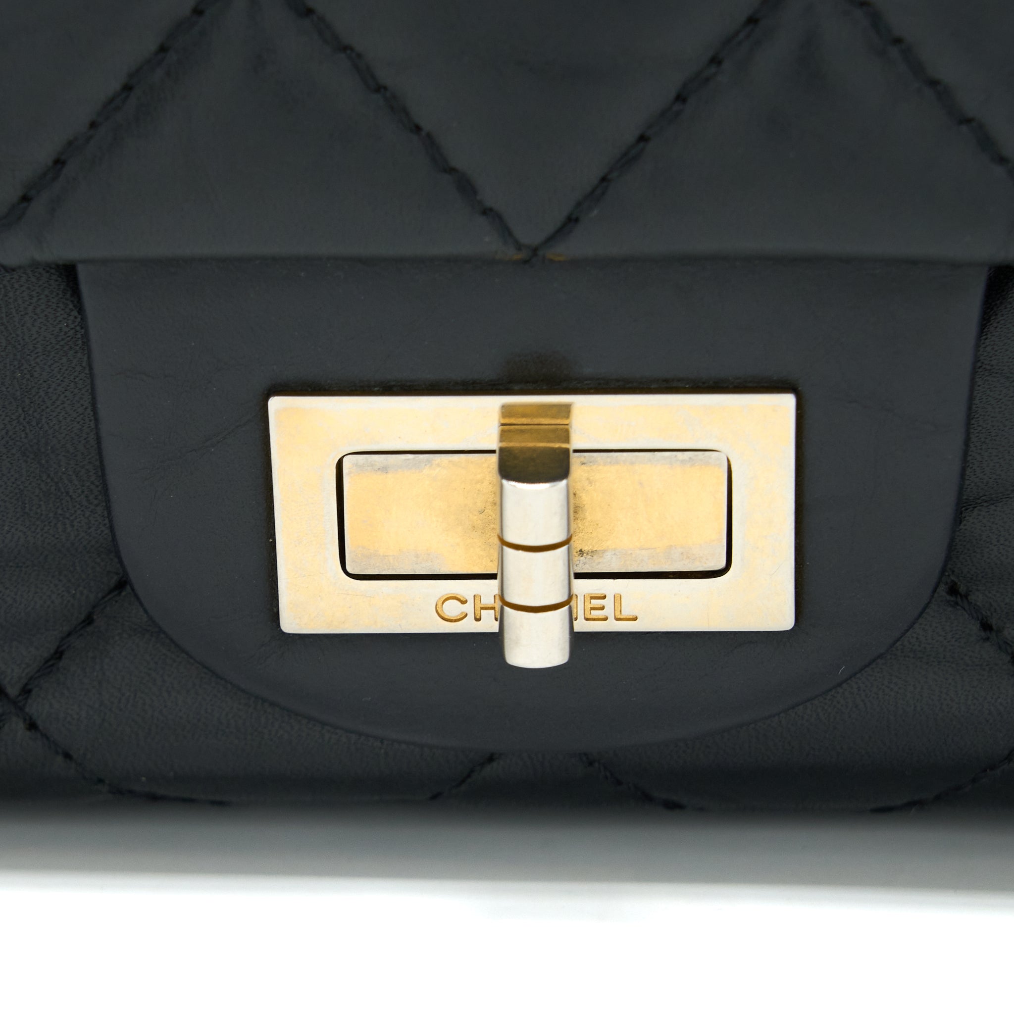 CHANEL 2.55 227 MAXI REISSUE FLAP BAG AGED CALFSKIN BLACK LGHW