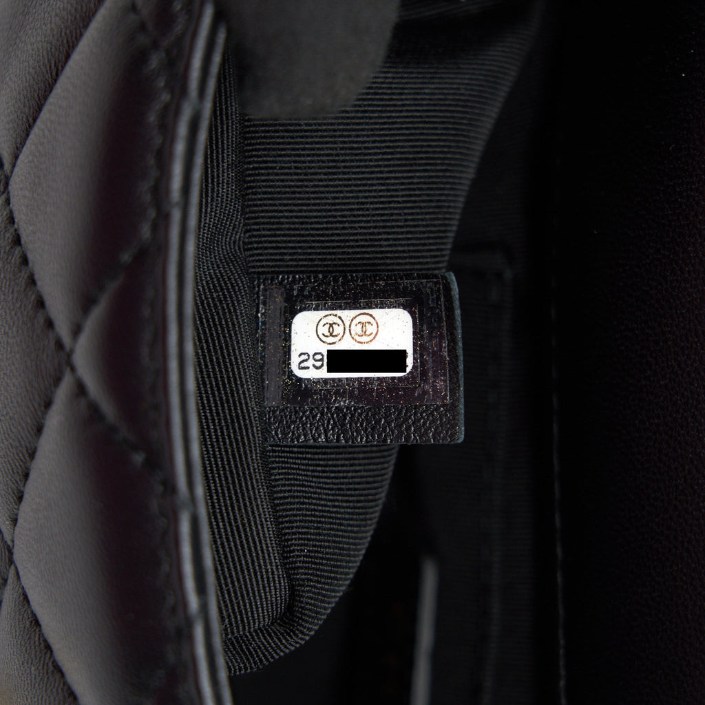 CHANEL LOGO PEARL CHAIN MINI FLAP BAG GHW