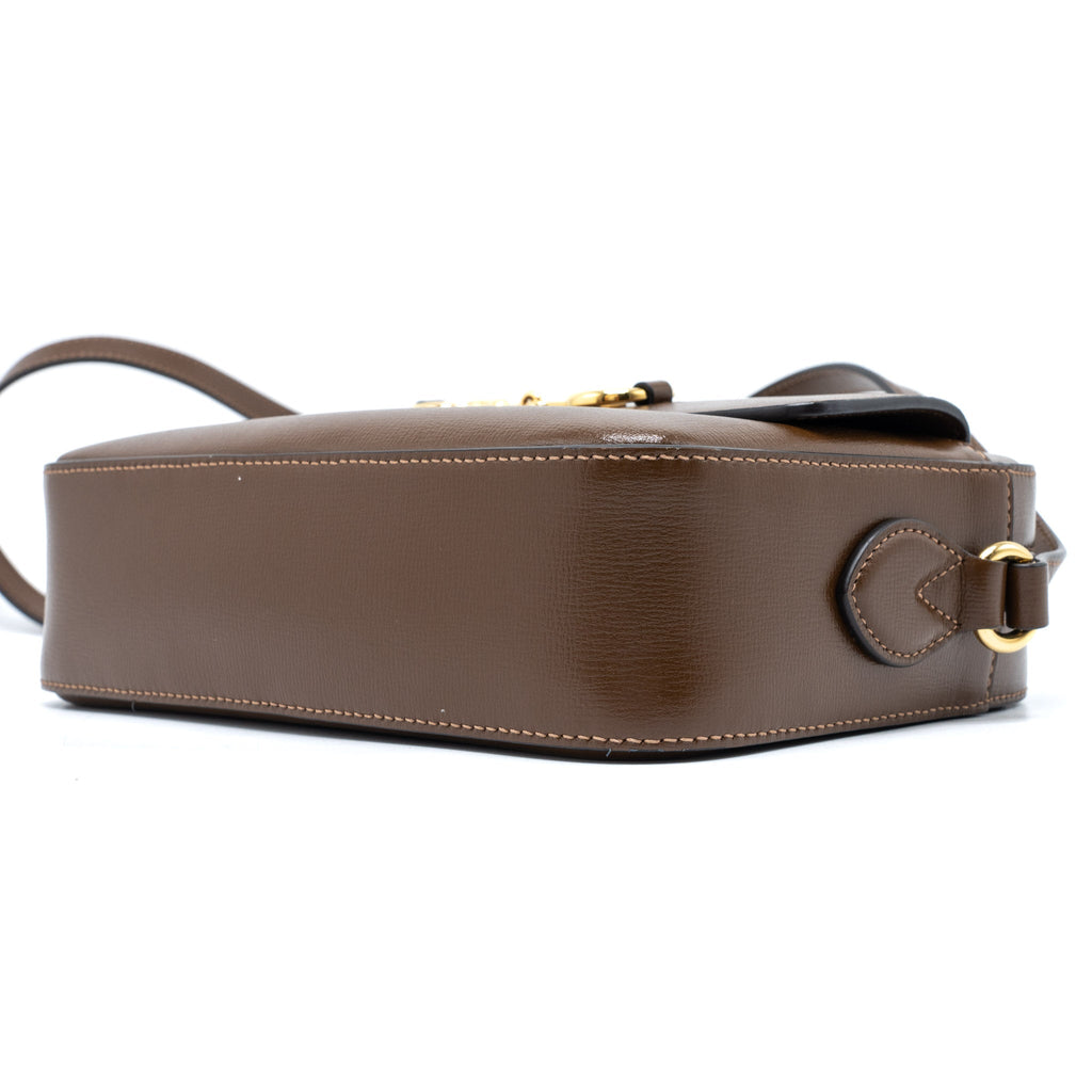 GUCCI HORSEBIT SHOULDER BAG CALFSKIN BROWN GHW