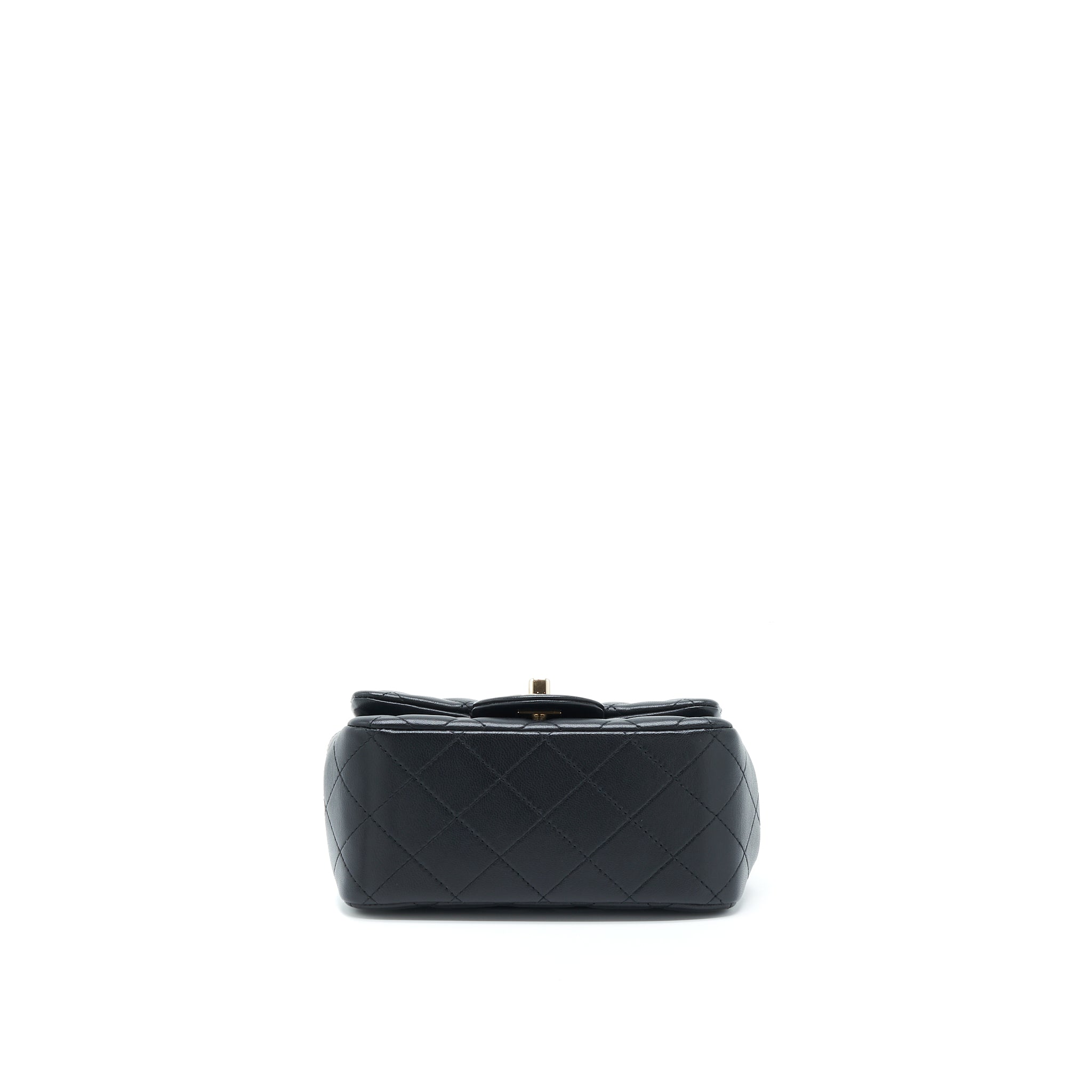 CHANEL MINI SQUARE FLAP BAG LAMBSKIN BLACK LGHW