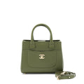 CHANEL SMALL TOP HANDLE TOTE CALFSKIN GREEN LGHW