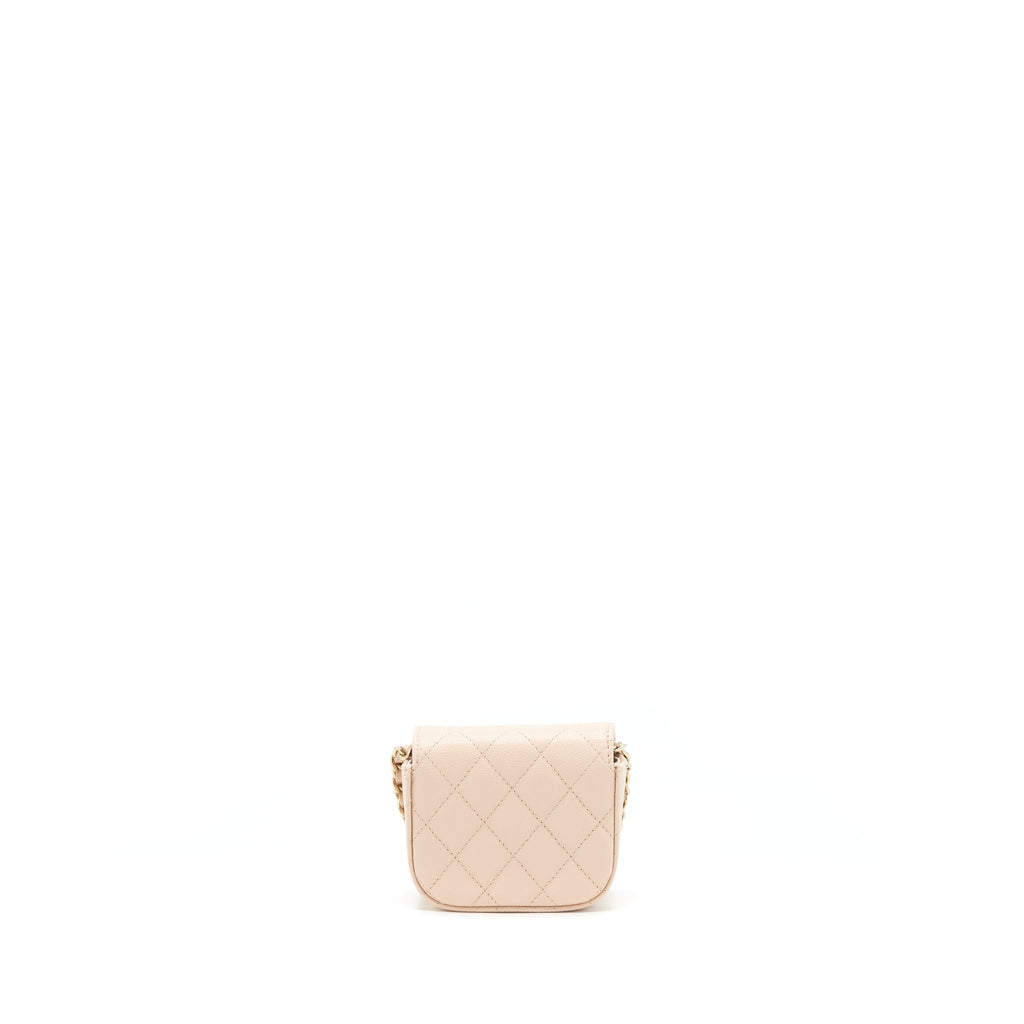 CHANEL 22C MINI FLAP VANITY CAVIAR LIGHT PINK LGHW