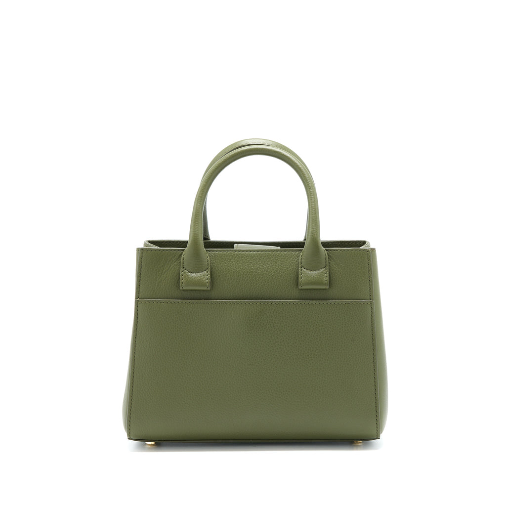 CHANEL SMALL TOP HANDLE TOTE CALFSKIN GREEN LGHW