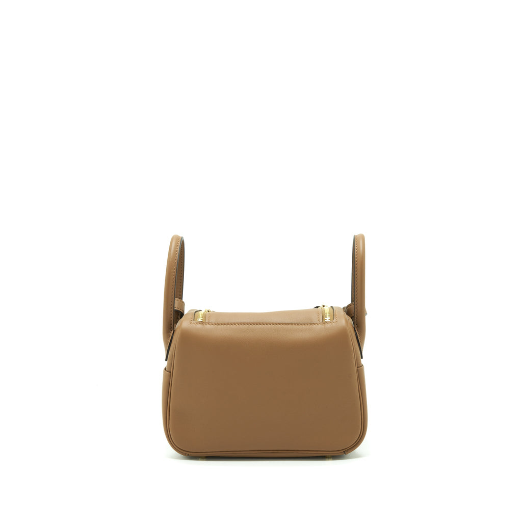 HERMES MINI LINDY SWIFT ALEZAN/BISCUIT GHW