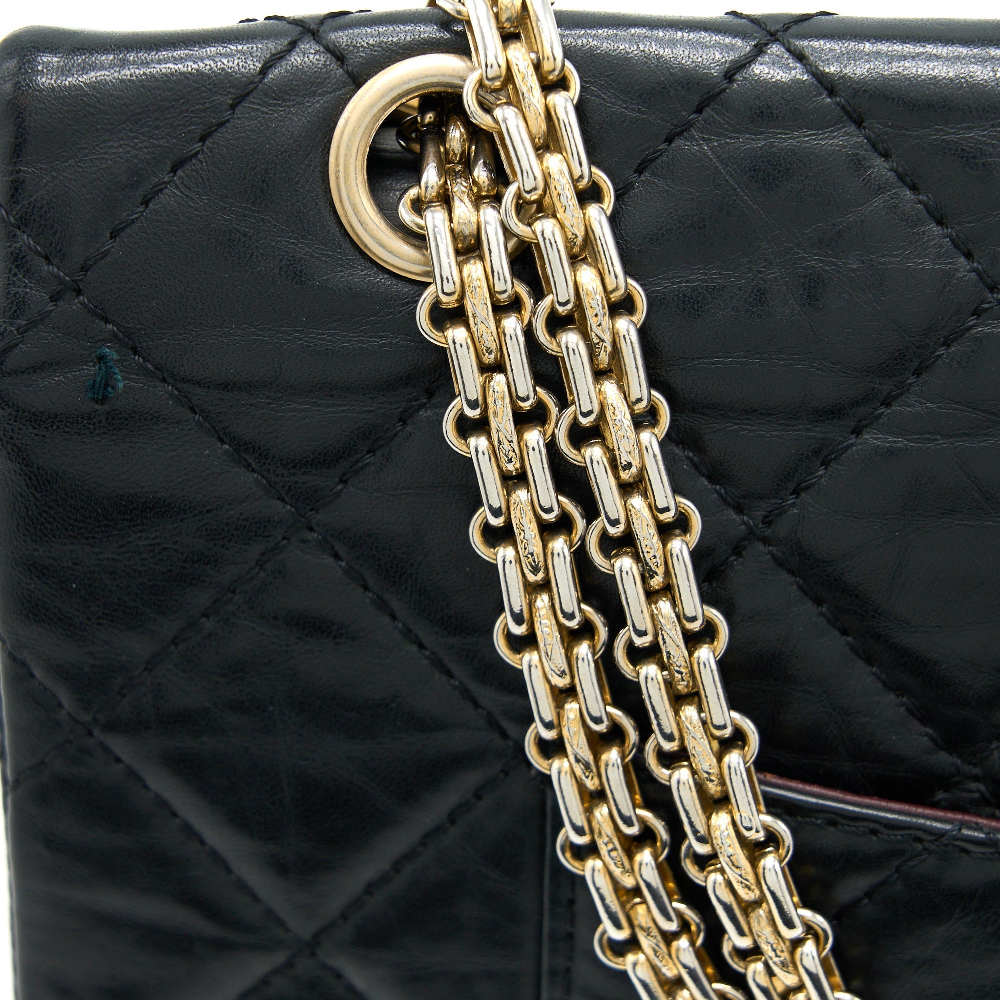 CHANEL 2.55 227 MAXI REISSUE FLAP BAG AGED CALFSKIN BLACK LGHW