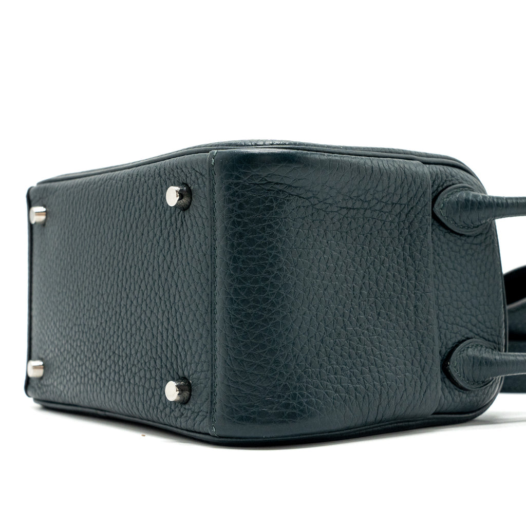 HERMES MINI LINDY CLEMENCE VERT CYPRES SHW