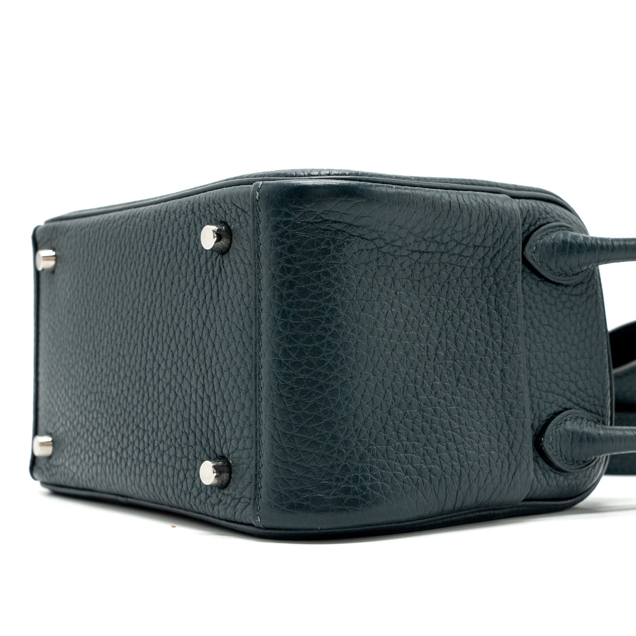 HERMES MINI LINDY CLEMENCE VERT CYPRES SHW