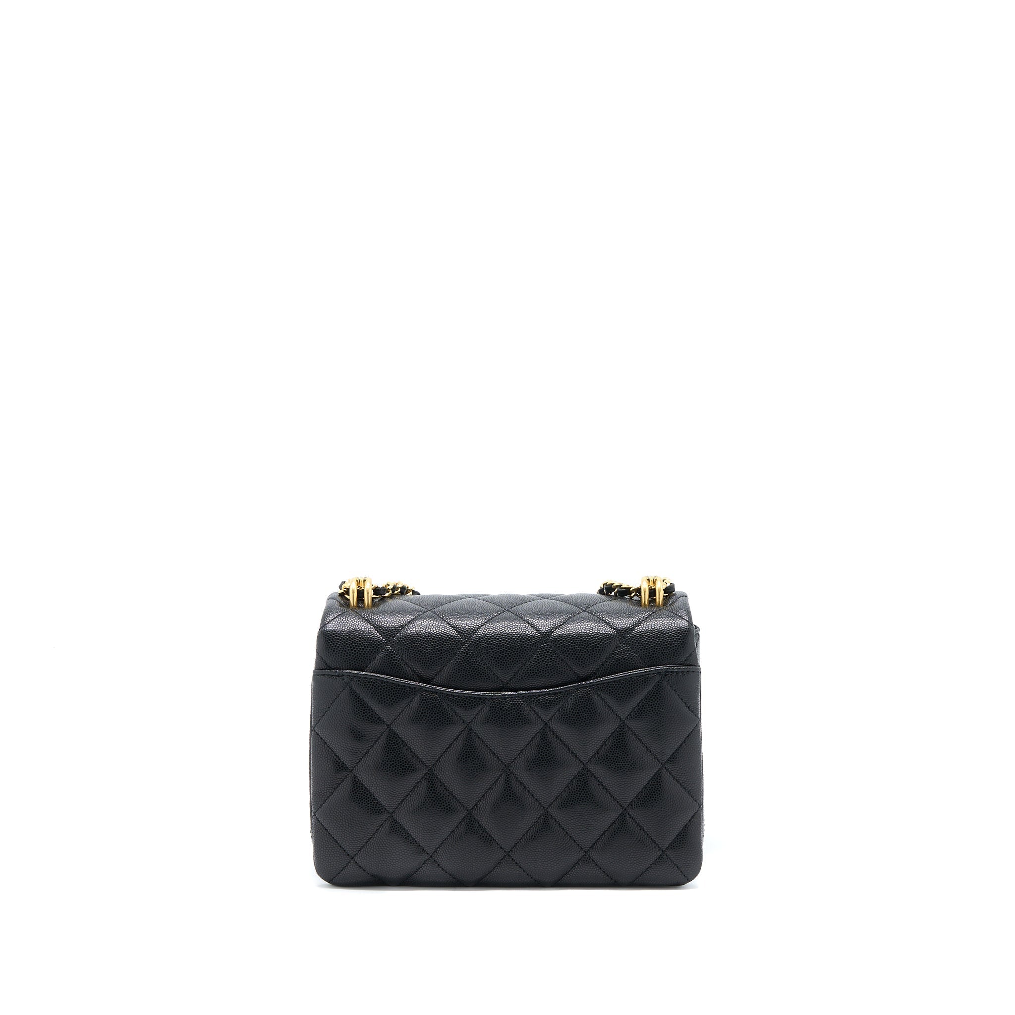CHANEL 22K COCO FIRST CAVIAR LEATHER BLACK GHW (MICROCHIP)