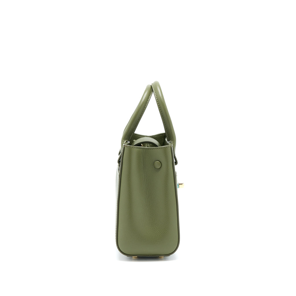 CHANEL SMALL TOP HANDLE TOTE CALFSKIN GREEN LGHW
