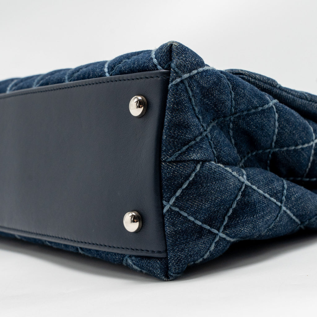CHANEL MEDIUM COCO HANDLE DENIM/LEATHER BLUE SHW