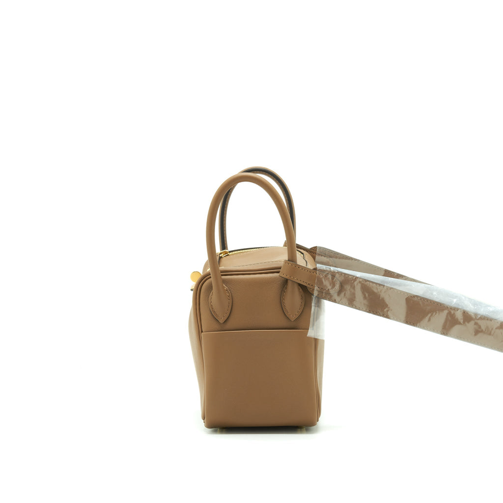 HERMES MINI LINDY SWIFT ALEZAN/BISCUIT GHW