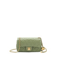 CHANEL PEARL CRUSH MINI RECTANGULAR FLAP BAG 21B LAMBSKIN GREEN GHW