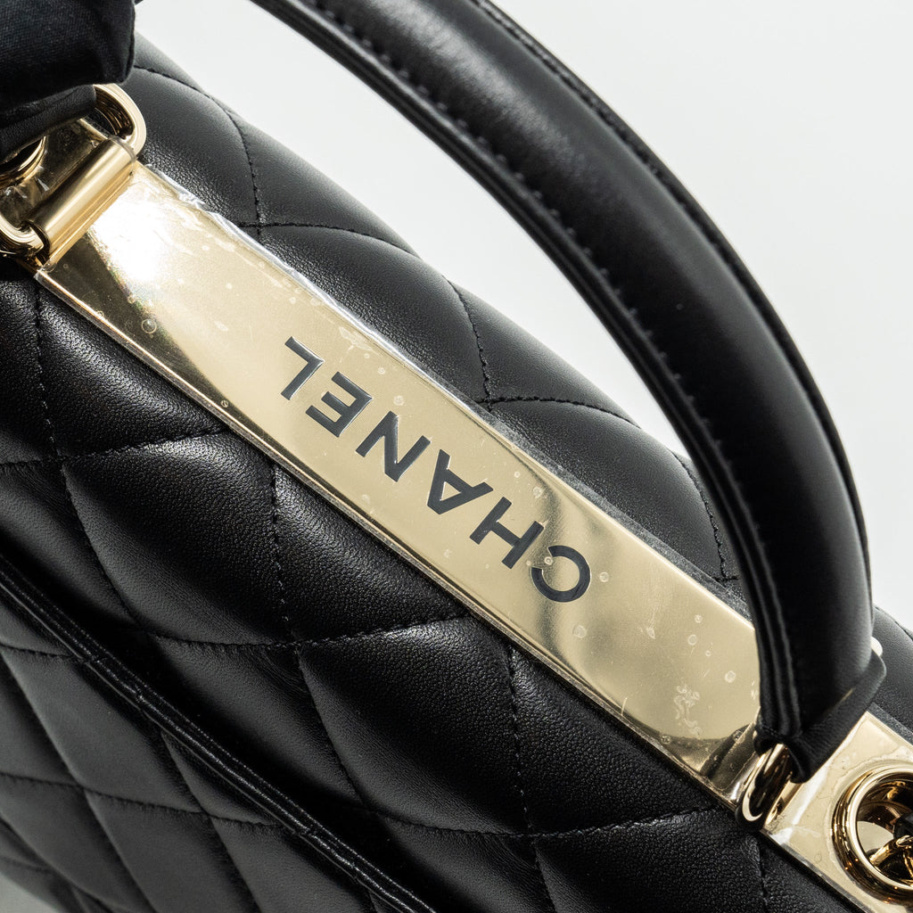 CHANEL SMALL TRENDY CC FLAP BAG LAMBSKIN BLACK LGHW (MICROCHIP)
