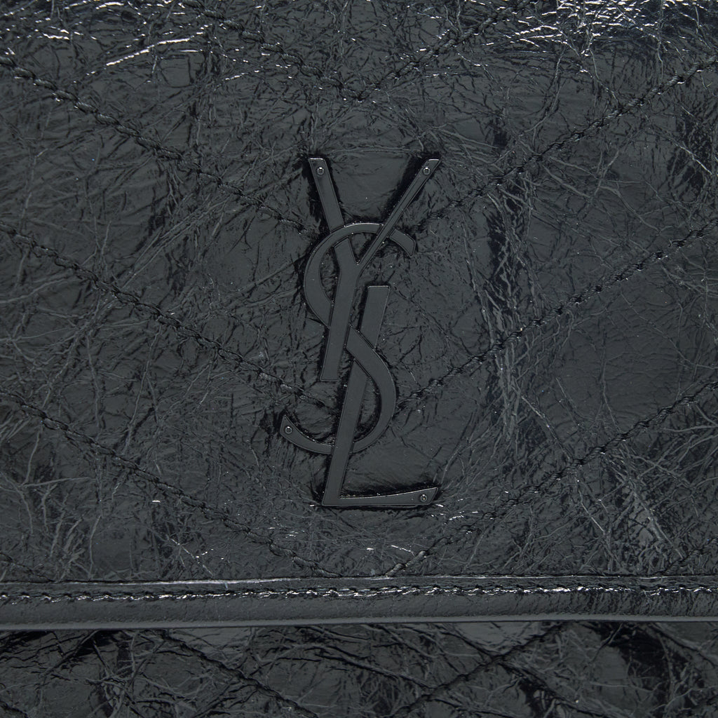 SAINT LAURENT MEDIUM NIKI BAG CRINKLED VINTAGE SO BLACK