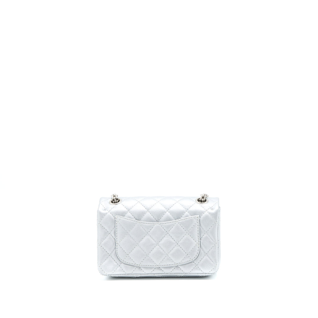 CHANEL MINI 2.55 REISSUE FLAP BAG CALFSKIN LIGHT GREY SHW