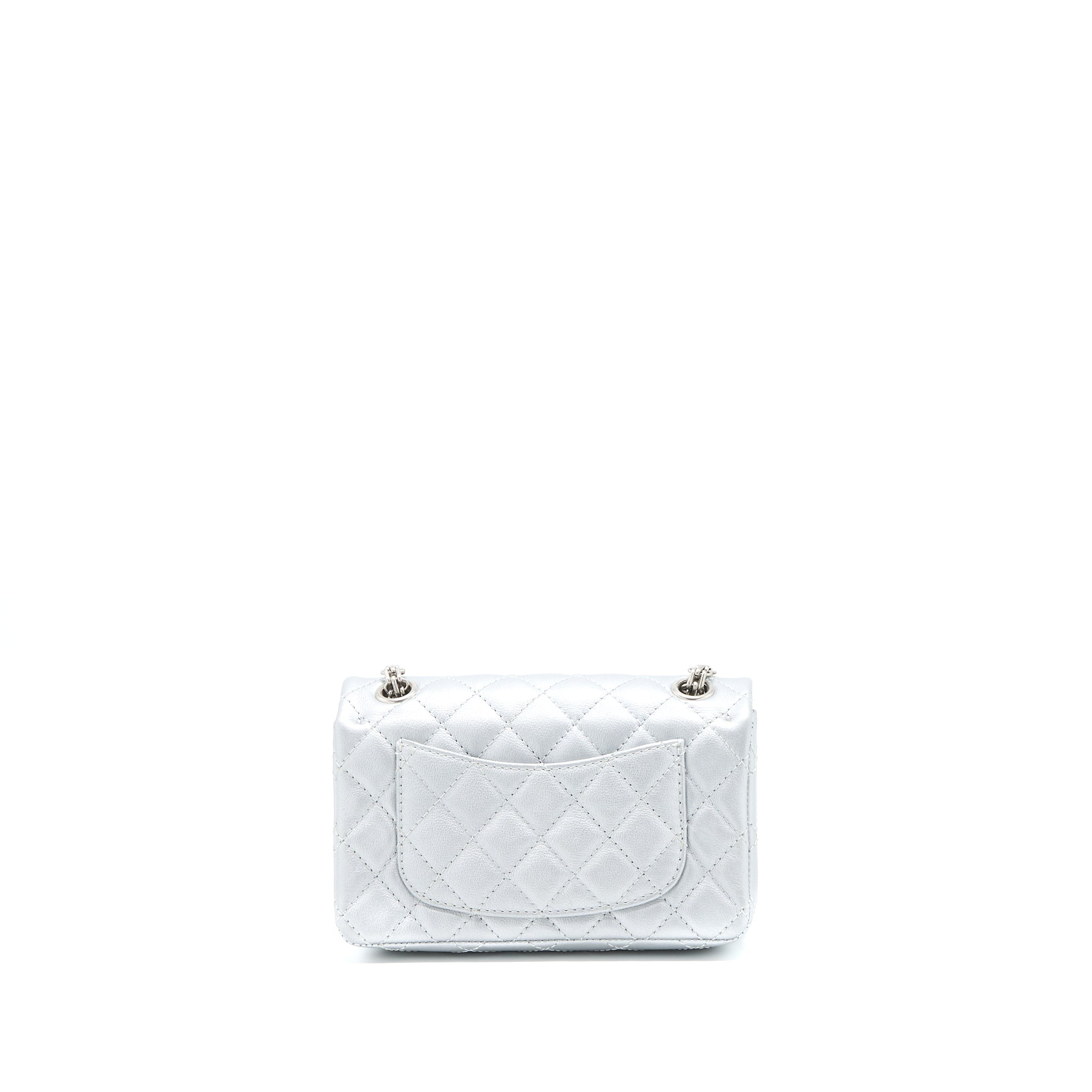 CHANEL MINI 2.55 REISSUE FLAP BAG CALFSKIN LIGHT GREY SHW