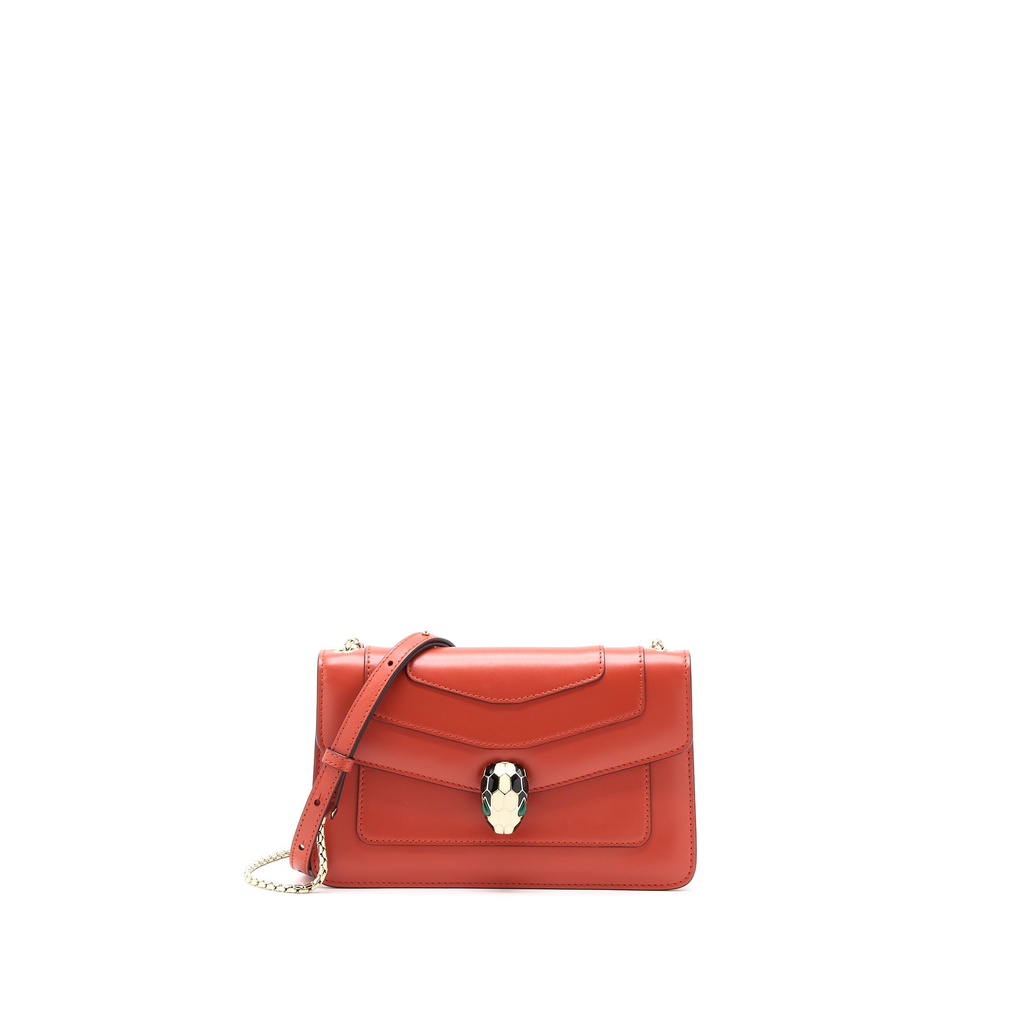 BVLGARI SERPENTI FOREVER CROSSBODY BAG CALFSKIN ORANGE LGHW