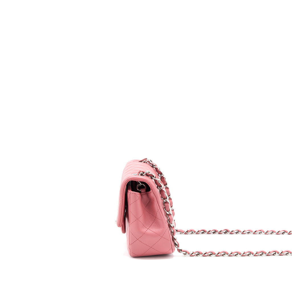 CHANEL MINI RECTANGULAR FLAP BAG LAMBSKIN PINK SHW