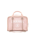 CHANEL DEAUVILLE BOWLING BAG CANVAS/LEATHER LIGHT PINK SHW