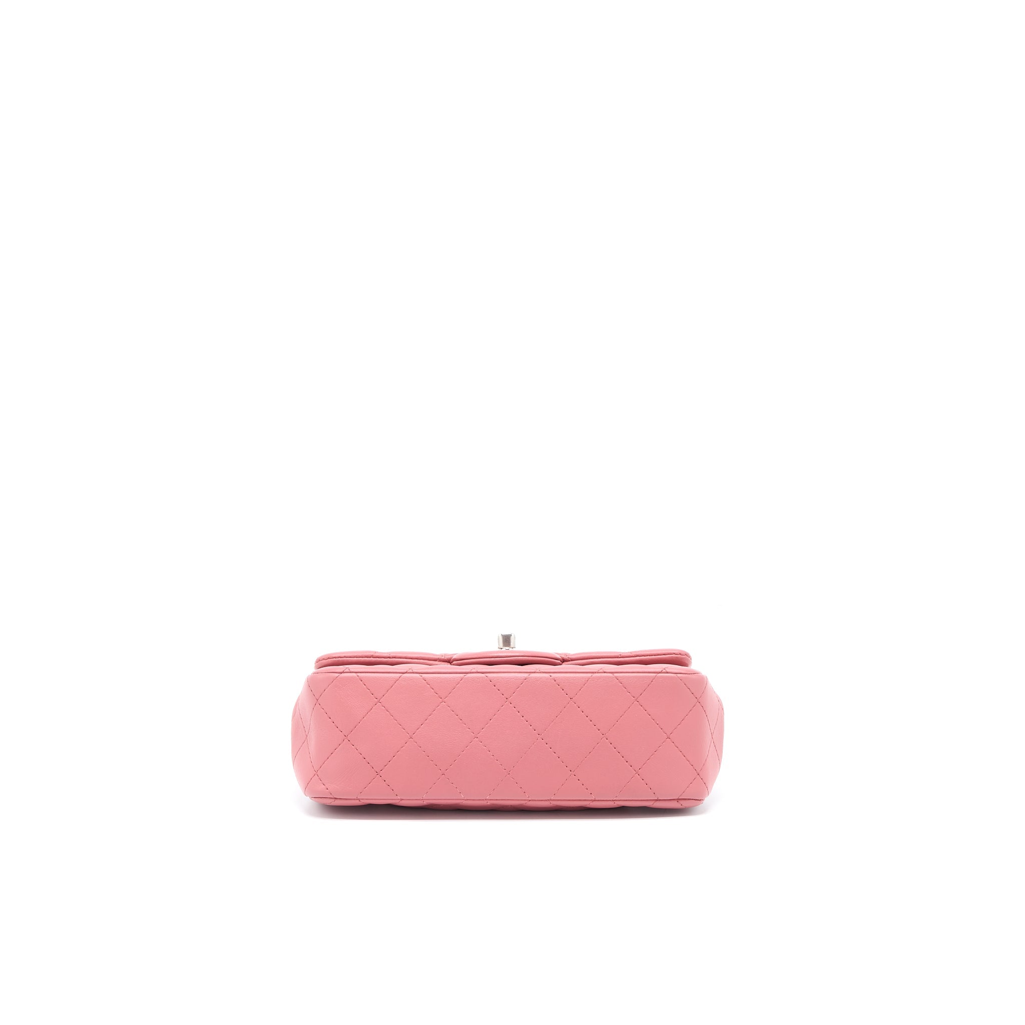 CHANEL MINI RECTANGULAR FLAP BAG LAMBSKIN PINK SHW