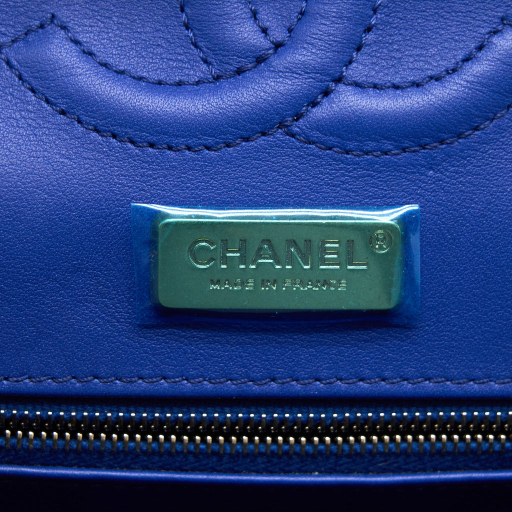 CHANEL MEDIUM CLASSIC DOUBLE FLAP BAG PYTHON BLUE GHW