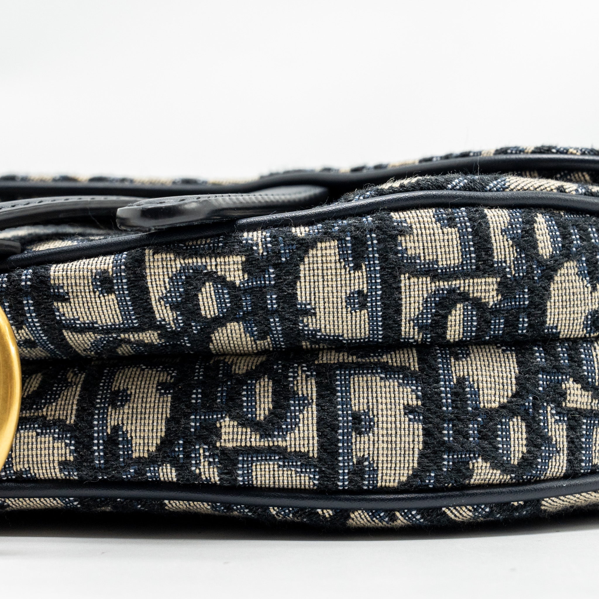DIOR MINI SADDLE BAG OBLIQUE JACQUARD BLUE GHW