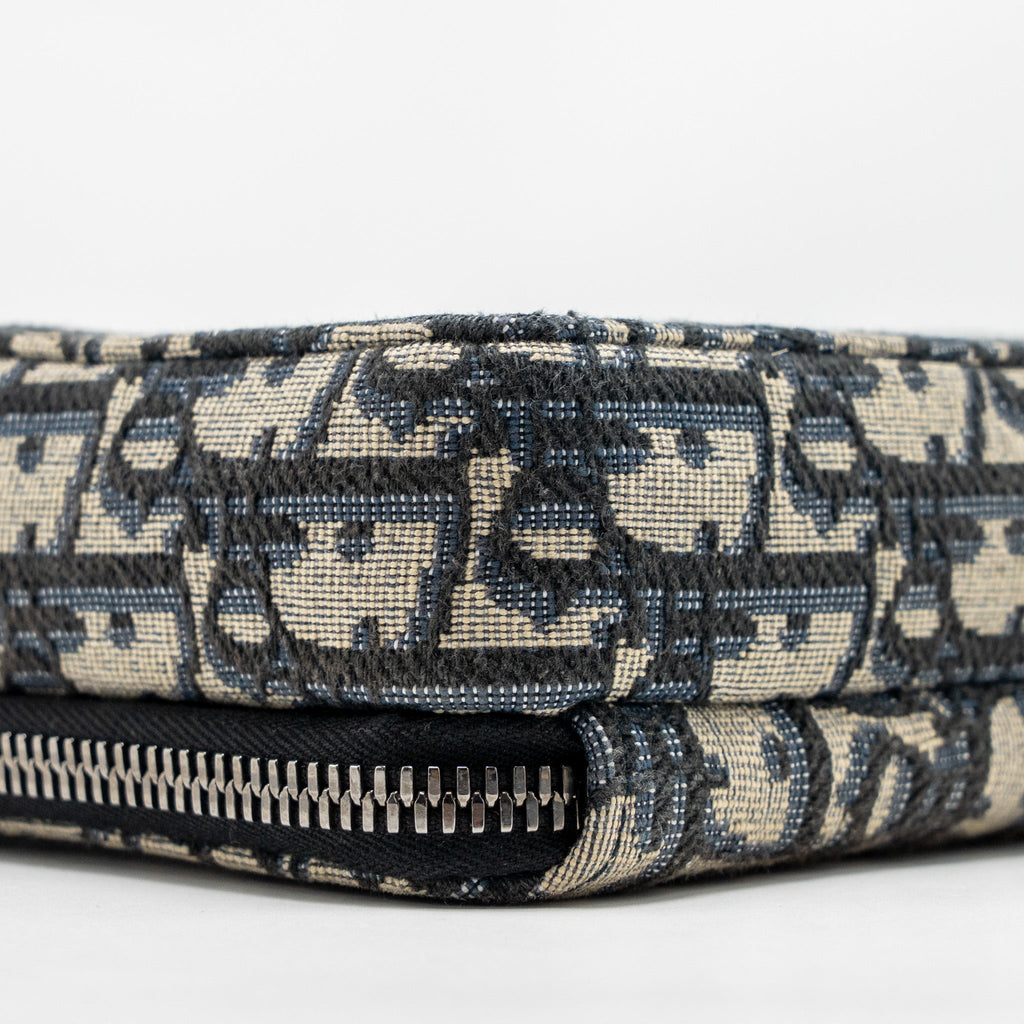 DIOR WALLET ON STRAP OBLIQUE JACQUARD CANVAS/LEATHER BLUE SHW