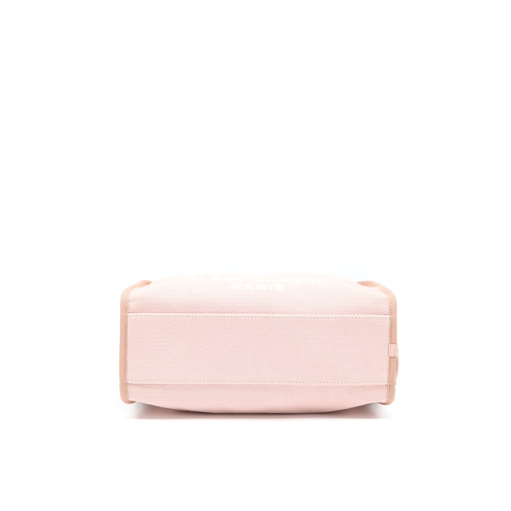 CHANEL DEAUVILLE BOWLING BAG CANVAS/LEATHER LIGHT PINK SHW