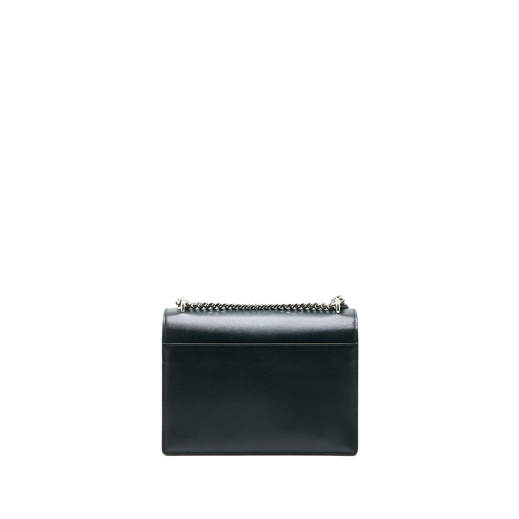 SAINT LAURENT SUNSET CHAIN BAG CALFSKIN DARK GREEN SHW