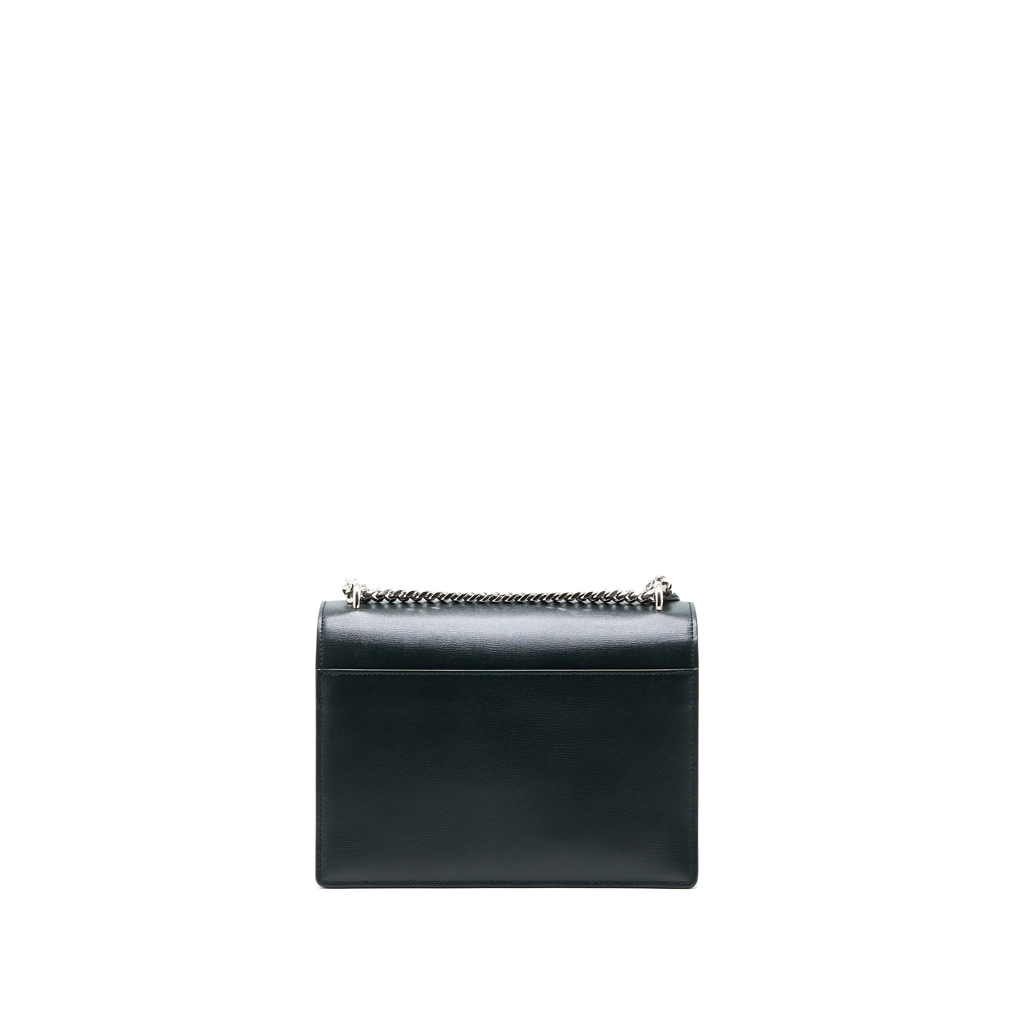 SAINT LAURENT SUNSET CHAIN BAG CALFSKIN DARK GREEN SHW