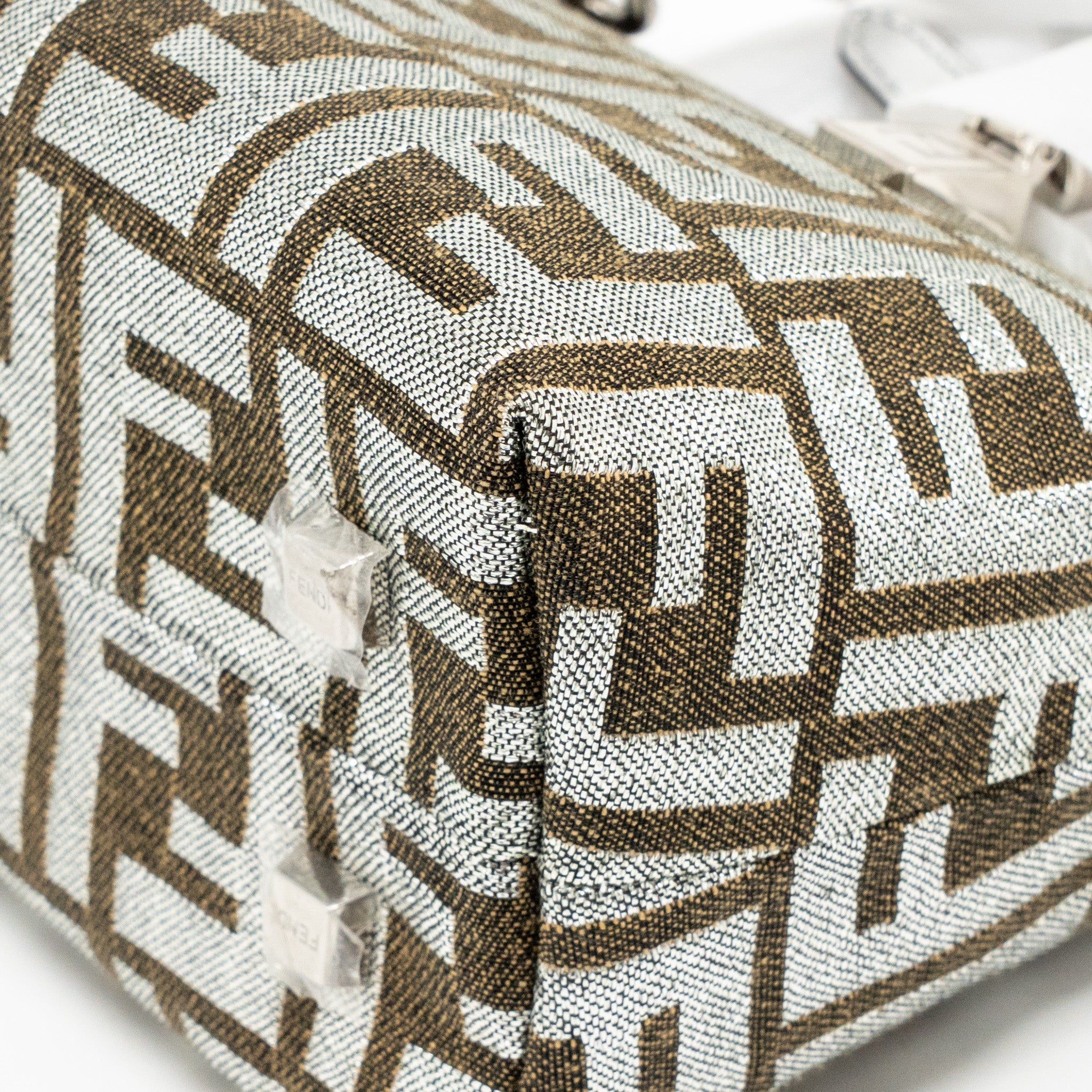 FENDI MINI BY THE WAY WITH HANDLE JACQUARD FF CANVAS/CALFSKIN SILVER/BROWN SHW
