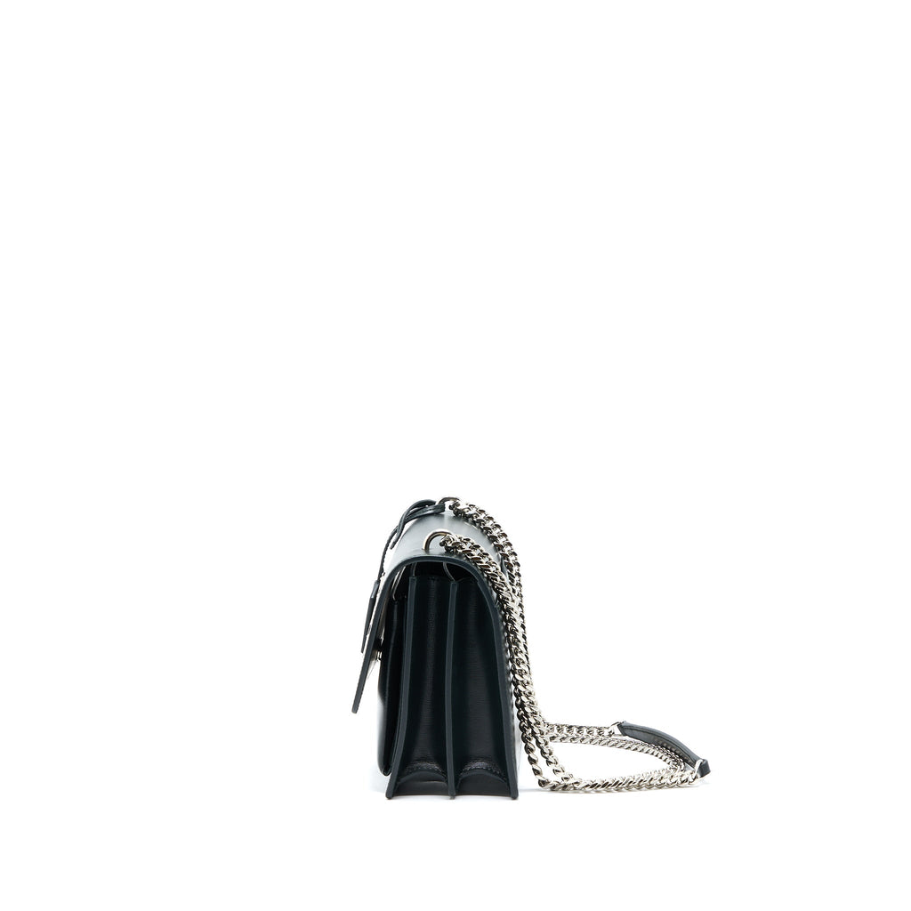 SAINT LAURENT SUNSET CHAIN BAG CALFSKIN DARK GREEN SHW