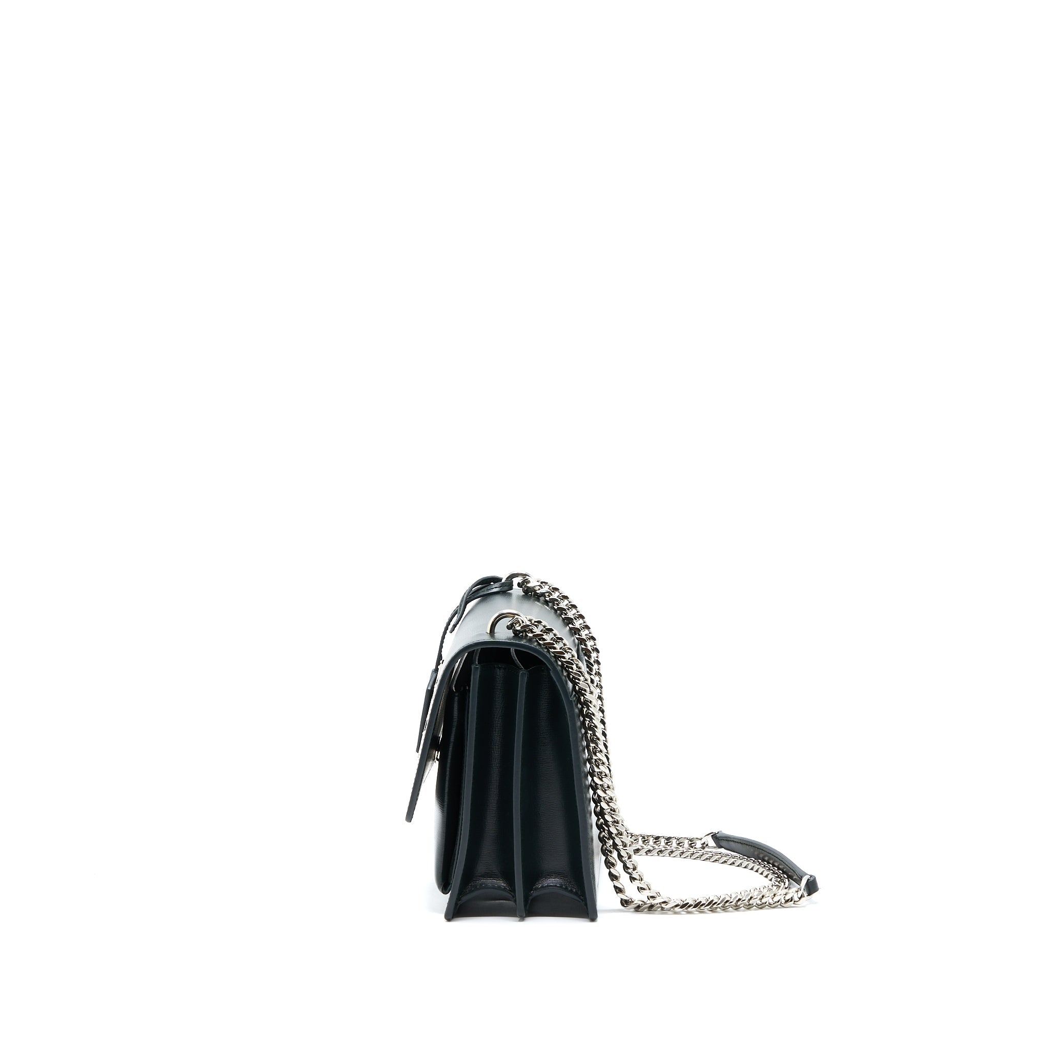 SAINT LAURENT SUNSET CHAIN BAG CALFSKIN DARK GREEN SHW