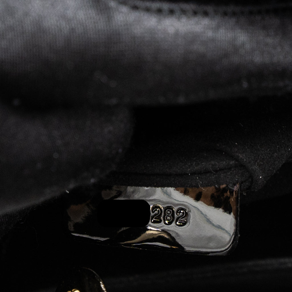 DIOR SMALL LADY DIOR BAG PATENT BLACK LGHW